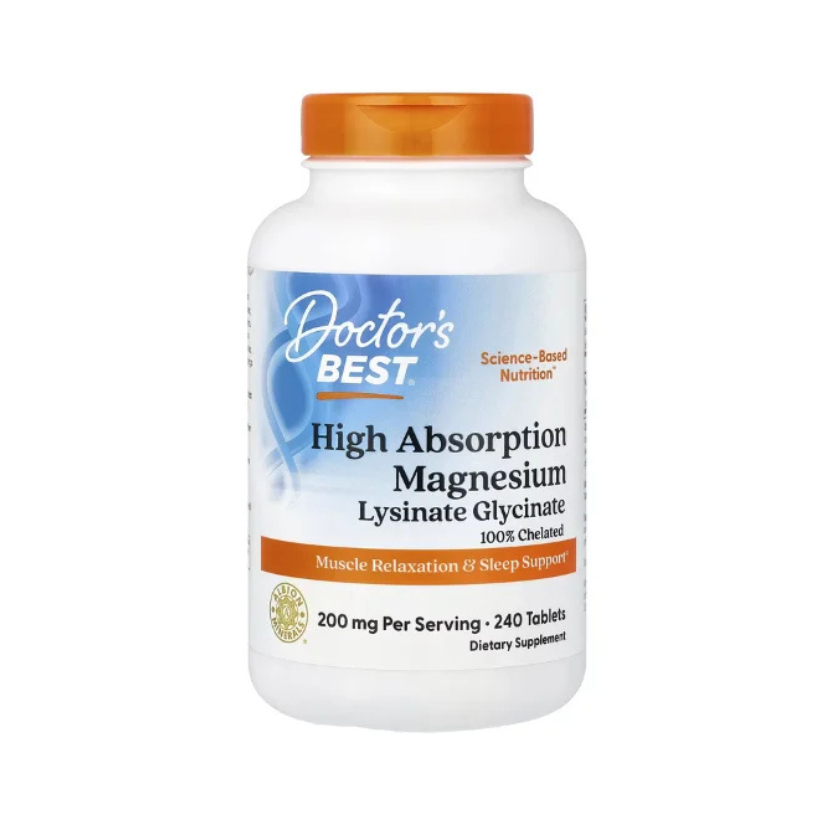 Doctor's Best, High Absorption Magnesium Lysinate Glycinate, Chelated, Albion® TRAACS®, 240 Tablets in Pakistan