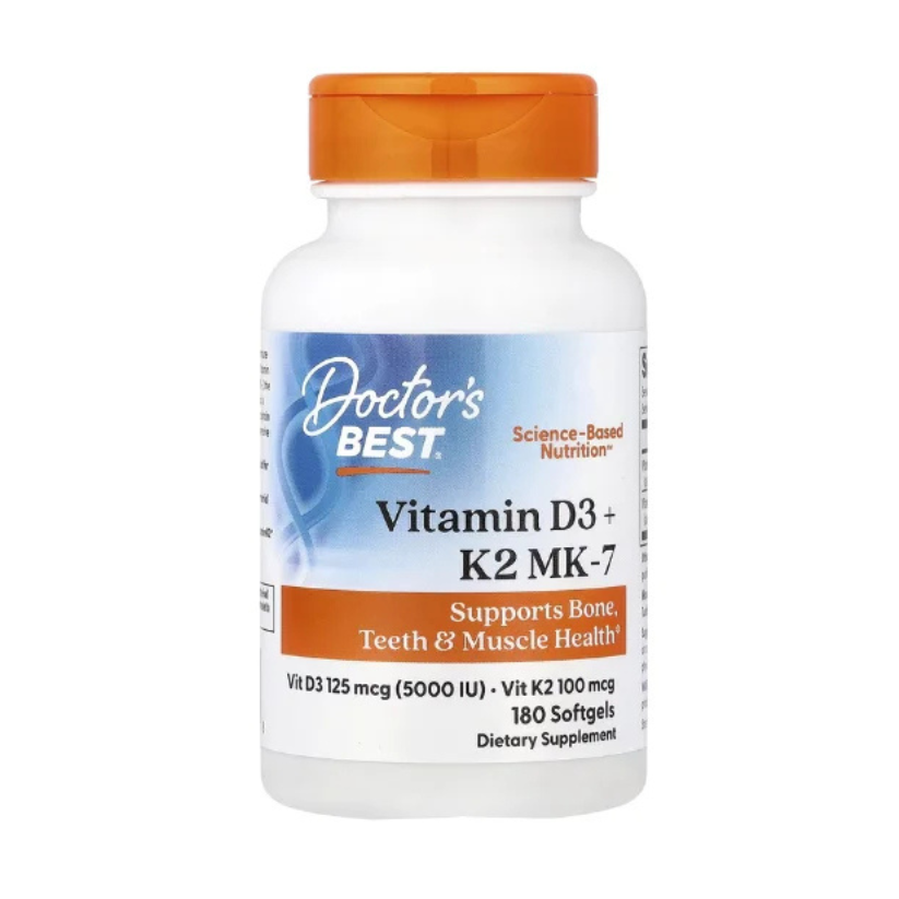 Doctor's Best, Vitamin D3 + K2 MK-7, 180 Softgels in Pakistan