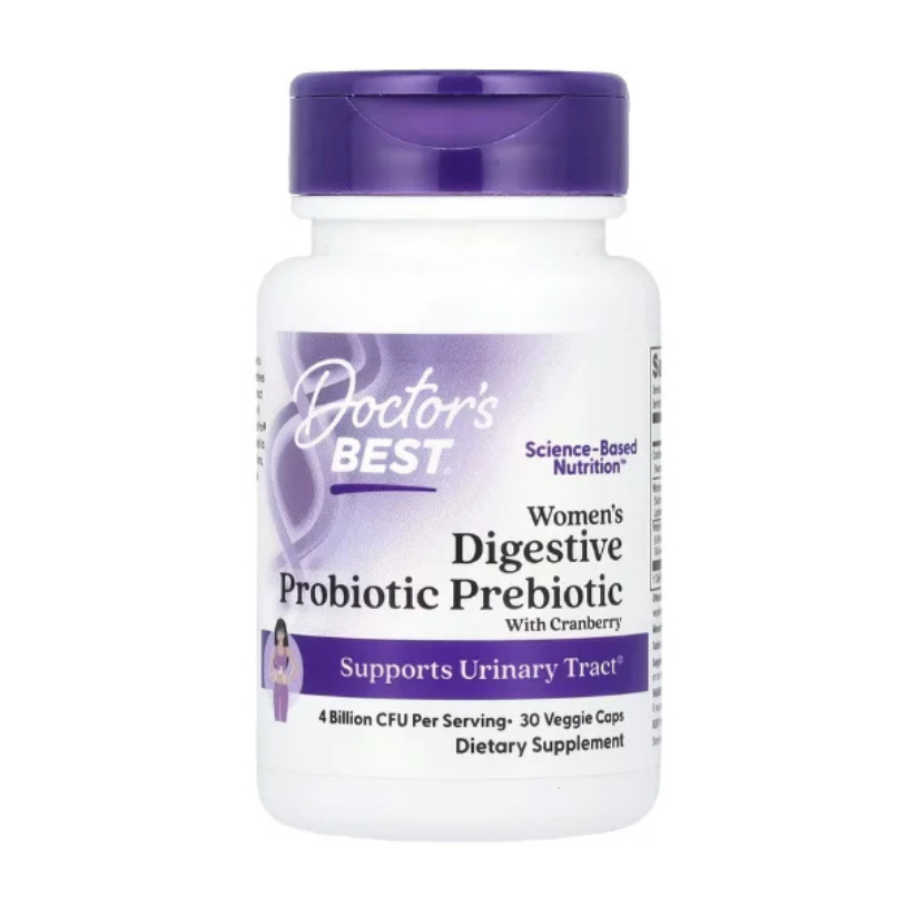 Doctor's Best, Women's Digestive Probiotic Prebiotic with Cranberry, 4 Billion CFU, 30 Veggie Caps in Pakistan