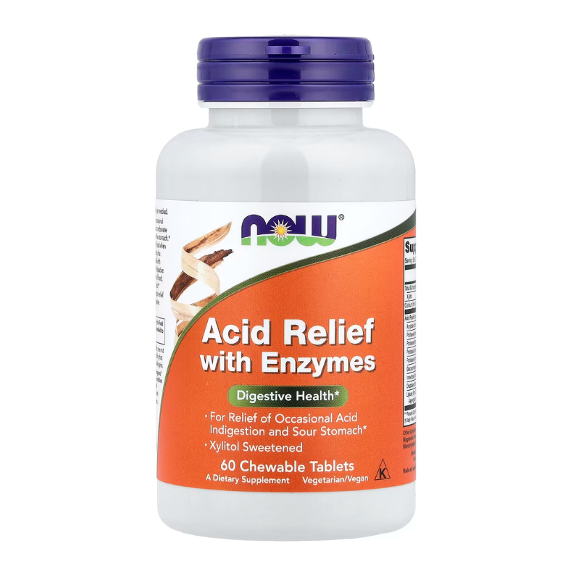 NOW Foods, Acid Relief with Enzymes, 60 Chewable Tablets in Pakistan