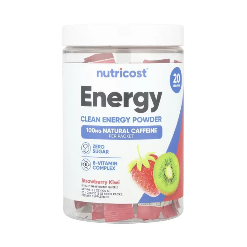Nutricost, Energy, Clean Energy Powder, Strawberry Kiwi, 20 Stick Packs, 0.18 oz (5 g) Each in Pakistan