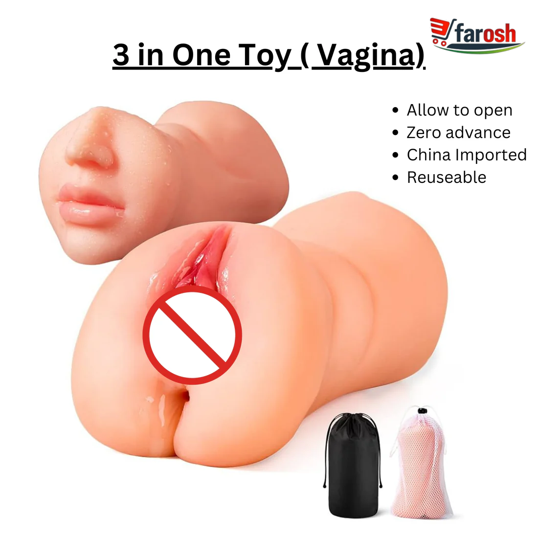 3 in 1 big Ladies Pocket Pussy Toy