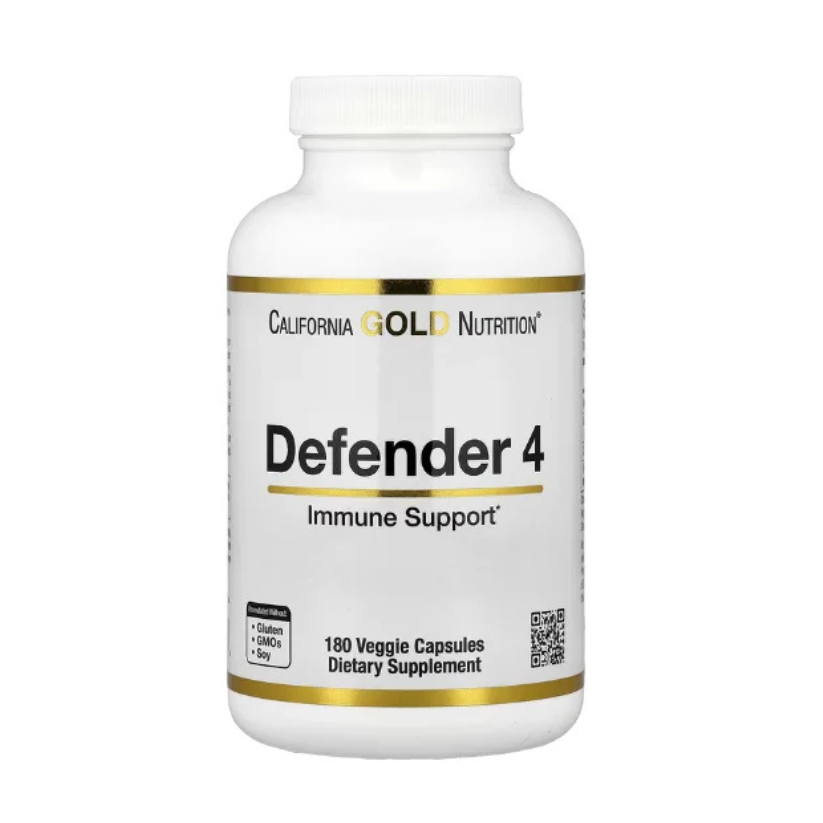 California Gold Nutrition, Defender 4, with Vitamin C, Vitamin D, Zinc & Selenium, 180 Veggie Capsules in Pakistan