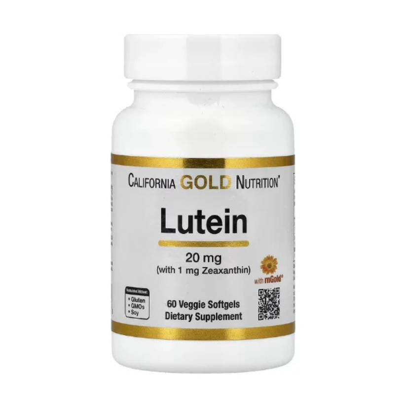 California Gold Nutrition, Lutein with Zeaxanthin from Marigold Extract, 60 Veggie Softgels in Pakistan