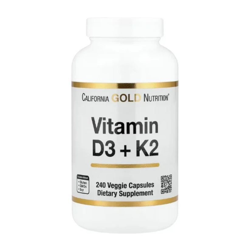 California Gold Nutrition, Vitamin D3 + K2, 240 Veggie Capsules in Pakistan