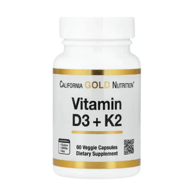 California Gold Nutrition, Vitamin D3 + K2, 60 Veggie Capsules in Pakistan