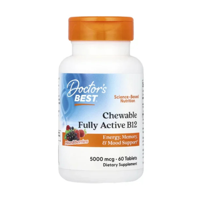 Doctor's Best, Chewable Fully Active B12, Mixed Berries, 5,000 mcg, 60 Tablets in Pakistan