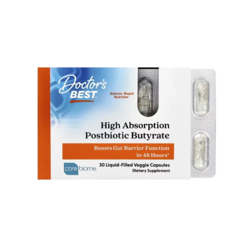 Doctor's Best, High Absorption Postbiotic Butyrate, 30 Liquid-Filled Veggie Capsules in Pakistan