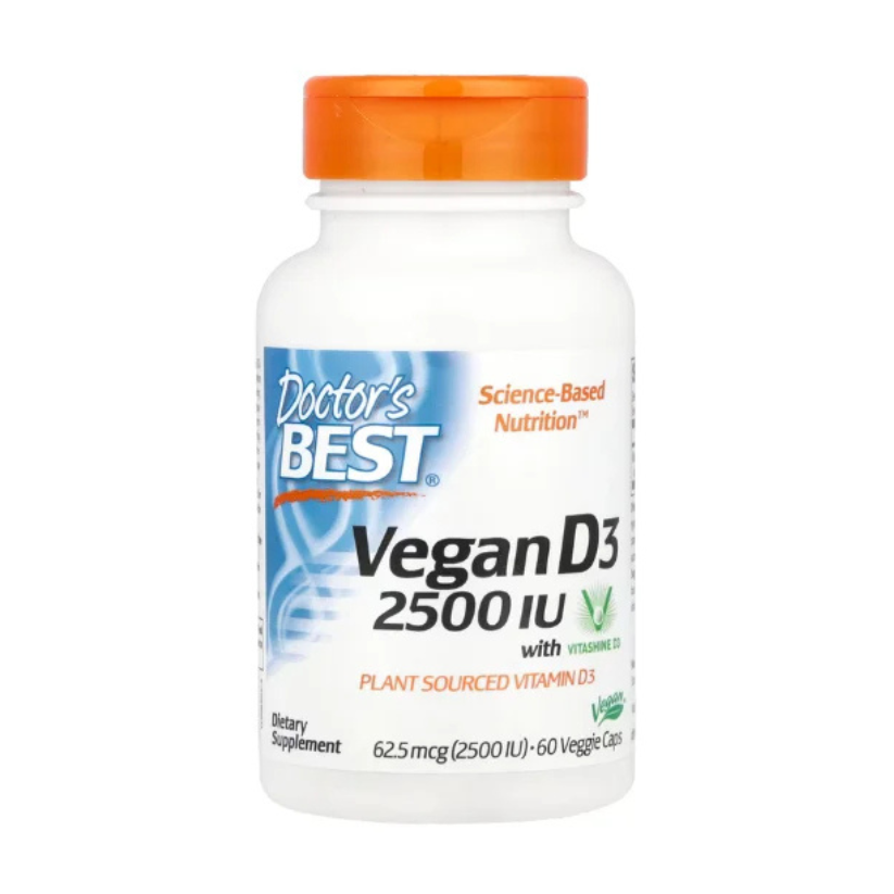 Doctor's Best, Vegan D3 with Vitashine D3, 62.5 mcg (2,500 IU), 60 Caps in Pakistan