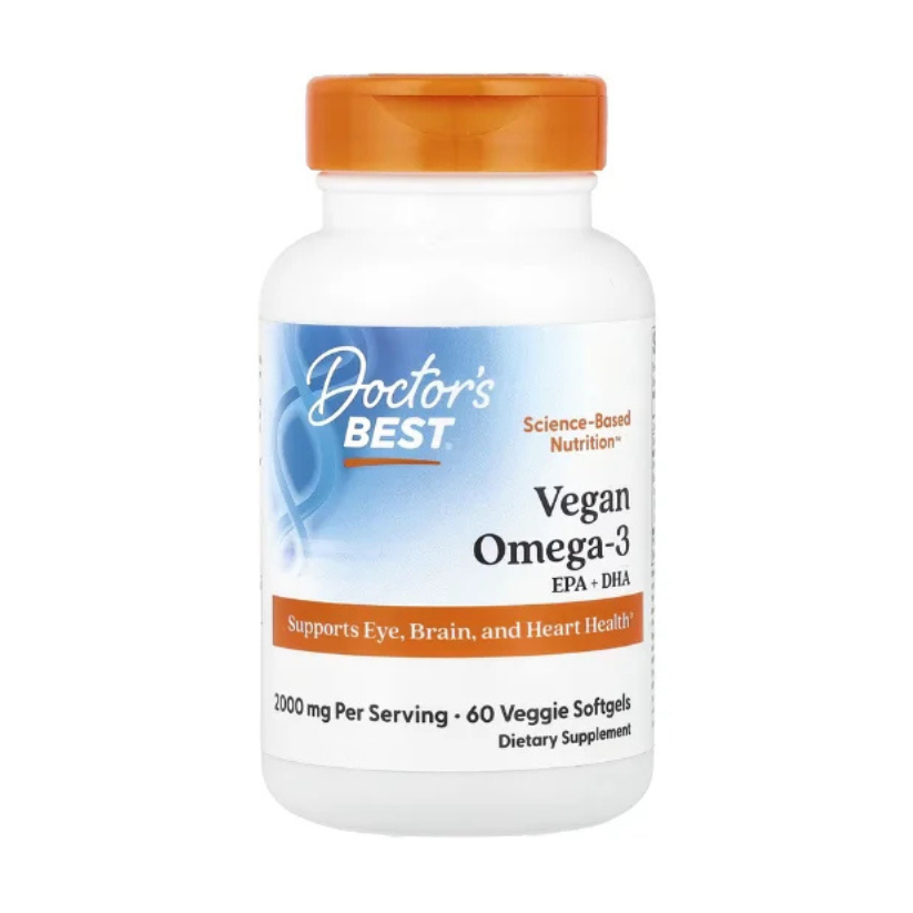 Doctor's Best, Vegan Omega-3, EPA+DHA, 60 Veggie Softgels in Pakistan