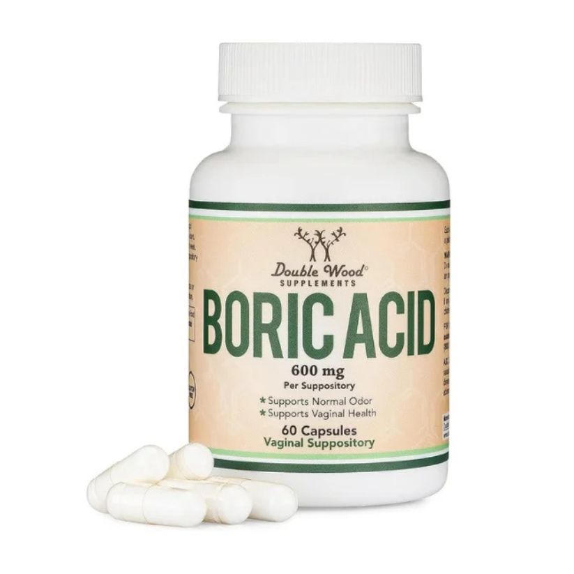 Double Wood Supplements Boric Acid 600 Mg, Suppositories 60 Capsules in Pakistan