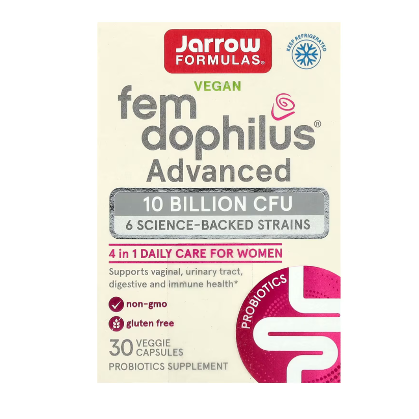 Jarrow Formulas, Vegan Fem Dophilus Advanced, 10 Billion CFU (104 mg), 30 Veggie Capsules in Pakistan