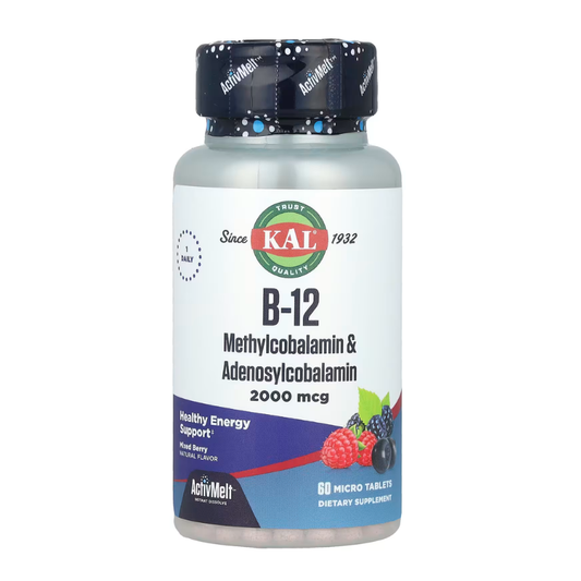 KAL, B-12 Methylcobalamin & Adenosylcobalamin, Mixed Berry, 2,000 mcg, 60 Micro Tablets in Pakistan