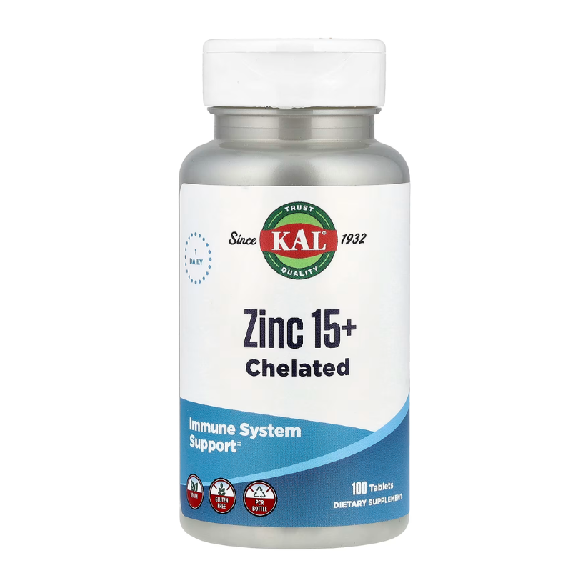 KAL, Zinc 15+ Chelated, 100 Tablets in Pakistan