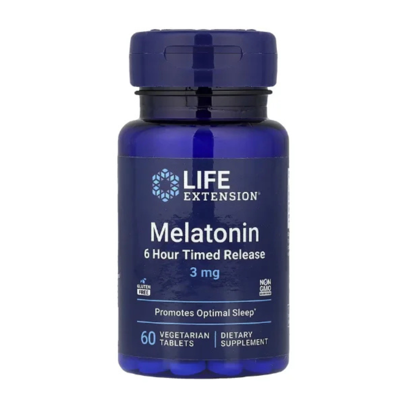 Life Extension, Melatonin, 6 Hour Timed Release, 3 mg, 60 Vegetarian Tablets in Pakistan
