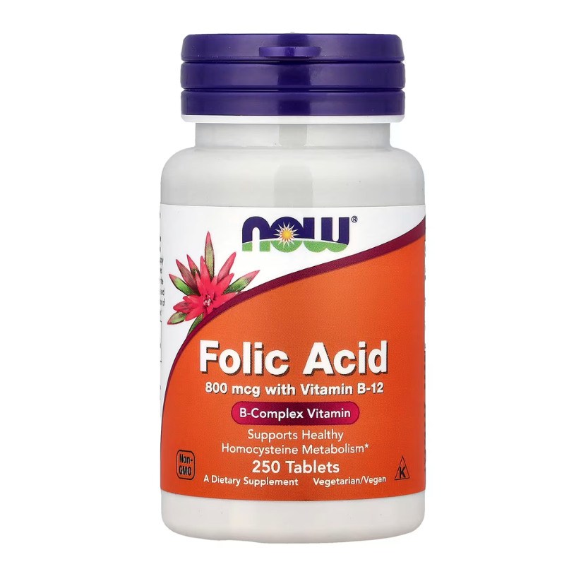 NOW Foods, Folic Acid, 800 mcg with Vitamin B-12, 250 Tablets in Pakistan