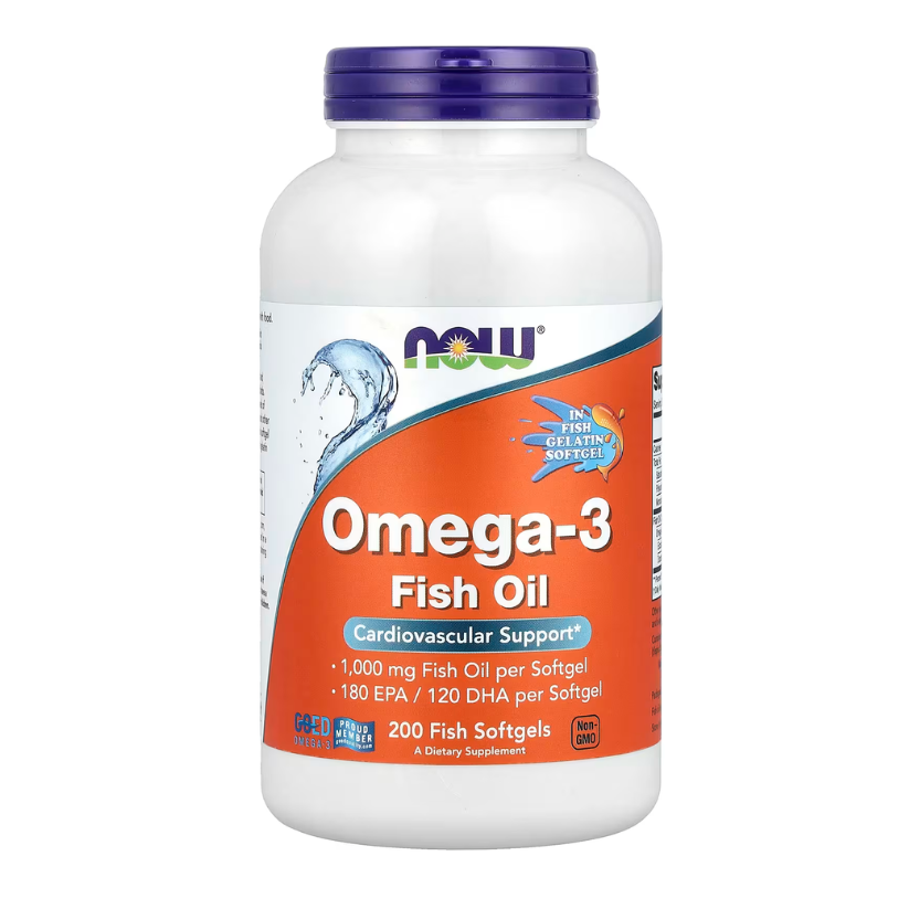 NOW Foods, Omega-3 Fish Oil, 1,000 mg, 200 Fish Softgels in Pakistan