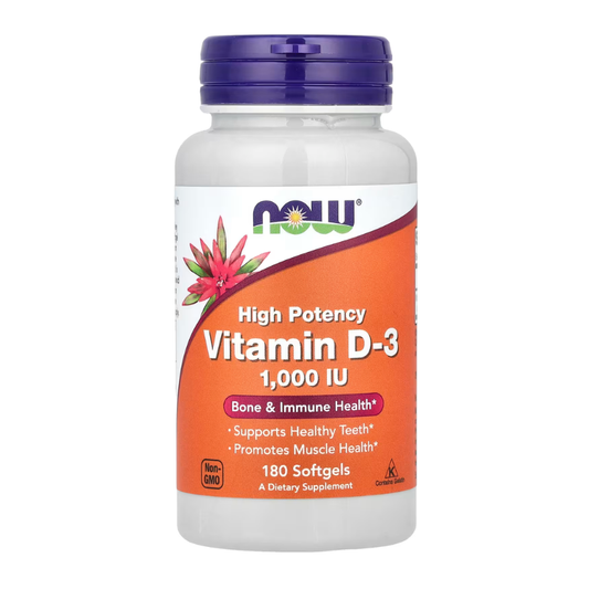 NOW Foods, Vitamin D-3, High Potency, 1,000 IU, 180 Softgels in Pakistan