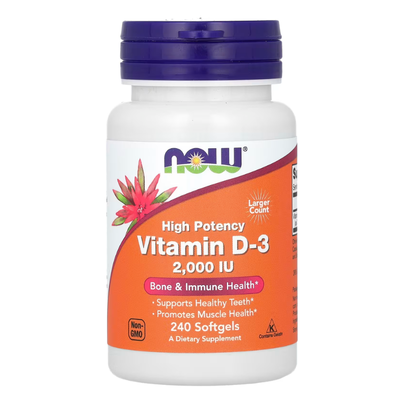 NOW Foods, Vitamin D-3, High Potency, 2,000 IU, 240 Softgels in Pakistan
