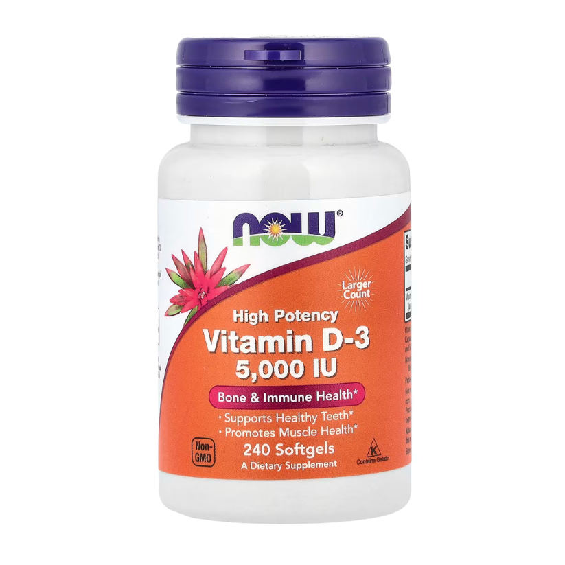 NOW Foods, Vitamin D-3, High Potency, 5,000 IU, 240 Softgels in Pakistan