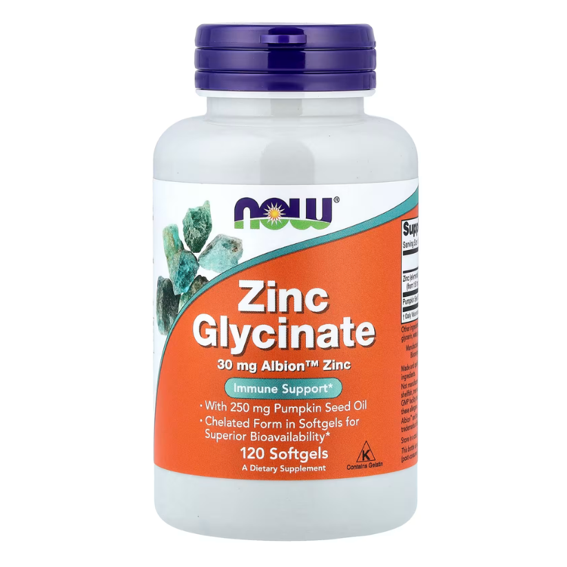 NOW Foods, Zinc Glycinate, 30 mg, 120 Softgels in Pakistan