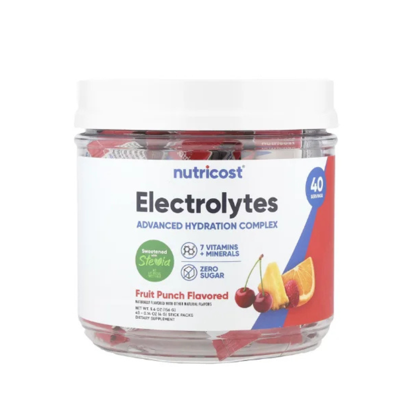 Nutricost, Electrolytes, Advanced Hydration Complex, Fruit Punch, 40 Stick Packs, 0.14 oz (4 g) Each in Pakistan