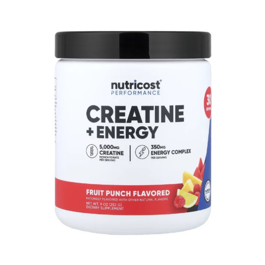 Nutricost, Performance, Creatine + Energy, Fruit Punch, 9 oz (252 g) in Pakistan