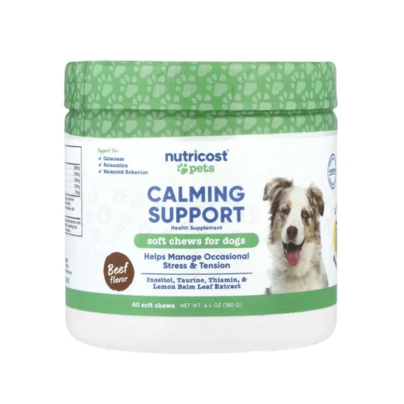 Nutricost, Pets, Calming Support, For Dogs, Beef, 60 Soft Chews, 6.4 oz (180 g) in Pakistan