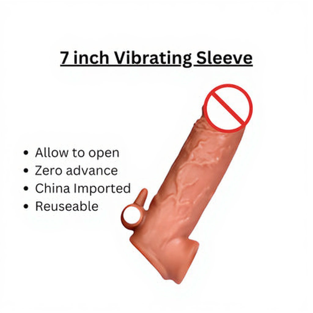 Silicone Cover Extender Massager 7 inches - Vibrating